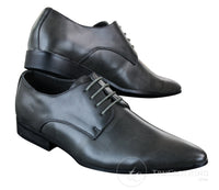 Galax GH2019 - Zapatos de cuero elegantes, casuales y formales para hombre, con cordones y punta, ideales para bodas, graduaciones o la oficina.
