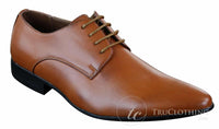 Galax GH2019 - Zapatos de cuero elegantes, casuales y formales para hombre, con cordones y punta, ideales para bodas, graduaciones o la oficina.