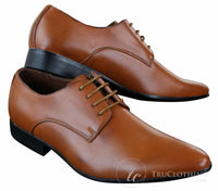 Galax GH2019 - Zapatos de cuero elegantes, casuales y formales para hombre, con cordones y punta, ideales para bodas, graduaciones o la oficina.