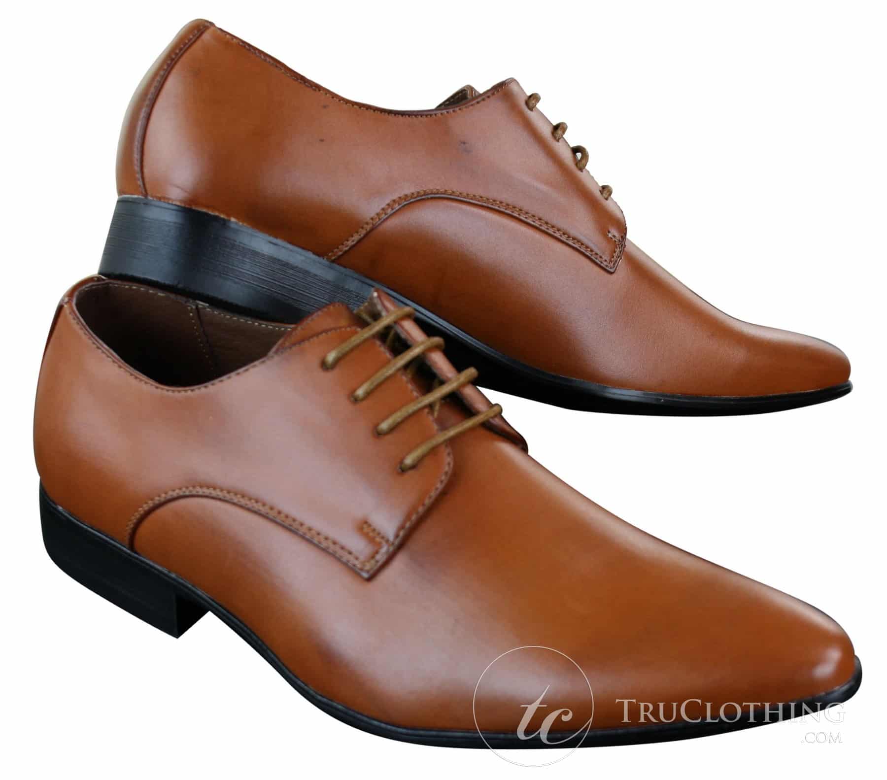 Galax GH2019 - Zapatos de cuero elegantes, casuales y formales para hombre, con cordones y punta, ideales para bodas, graduaciones o la oficina.