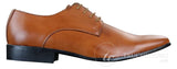 Galax GH2019 - Zapatos de cuero elegantes, casuales y formales para hombre, con cordones y punta, ideales para bodas, graduaciones o la oficina.