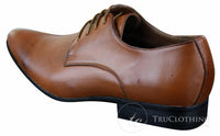 Galax GH2019 - Zapatos de cuero elegantes, casuales y formales para hombre, con cordones y punta, ideales para bodas, graduaciones o la oficina.