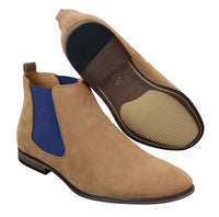 Botines Chelsea de ante italiano para hombre, estilo casual elegante, para desierto.