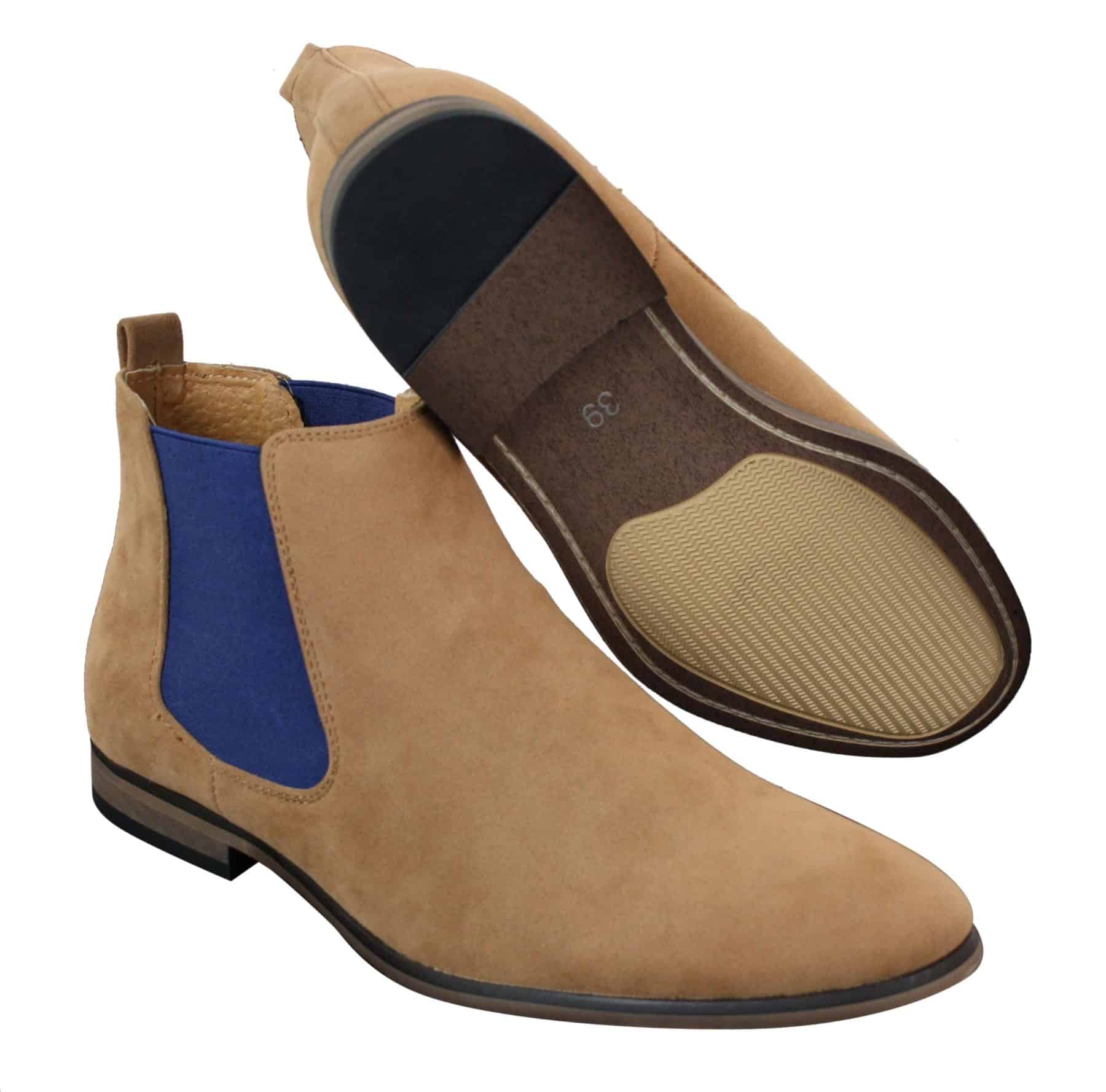 Botines Chelsea de ante italiano para hombre, estilo casual elegante, para desierto.