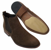 Botines Chelsea de ante italiano para hombre, estilo casual elegante, para desierto.