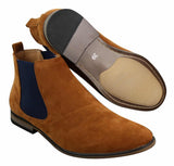 Botines Chelsea de ante italiano para hombre, estilo casual elegante, para desierto.