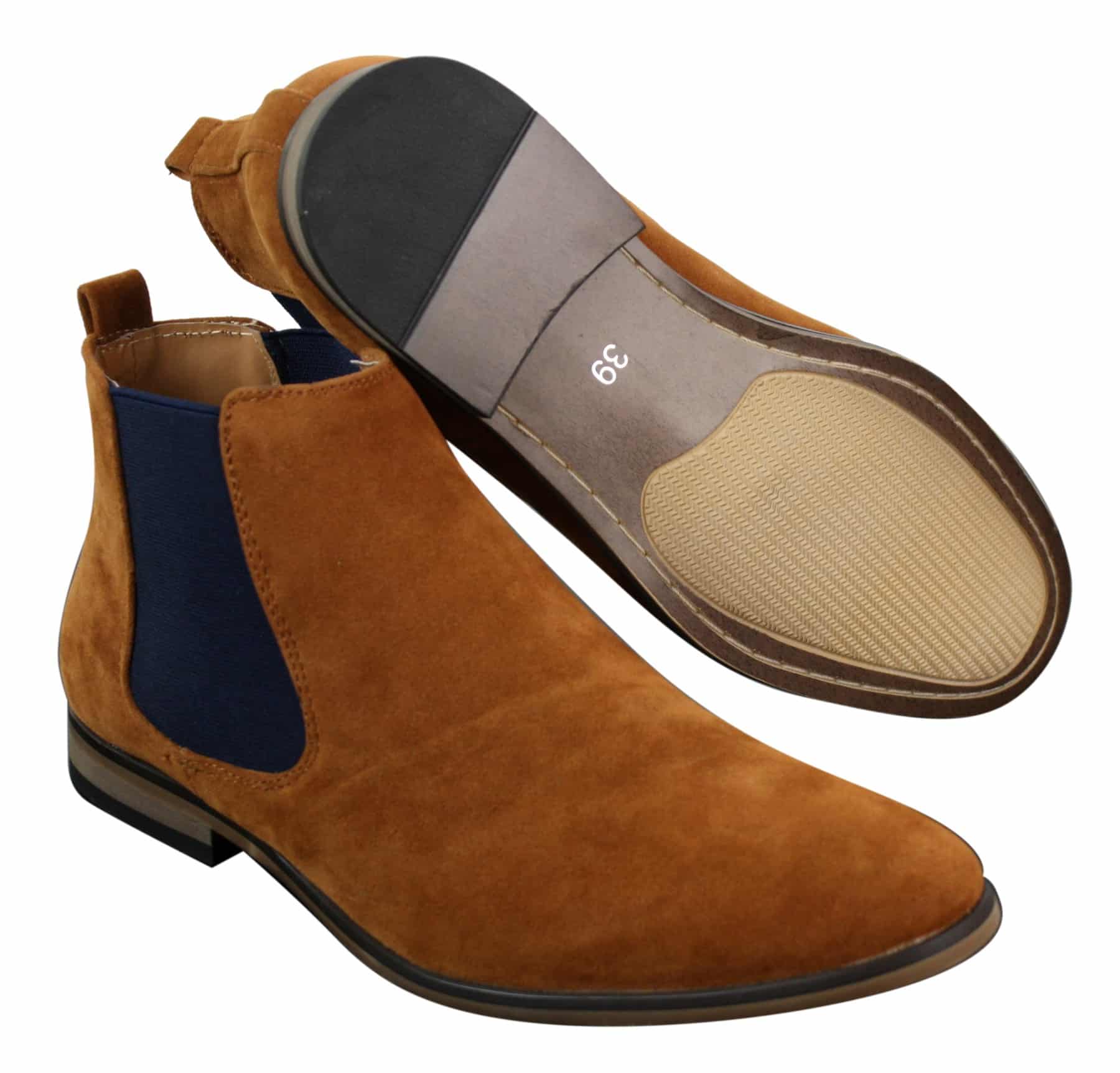 Botines Chelsea de ante italiano para hombre, estilo casual elegante, para desierto.