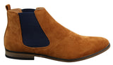 Botines Chelsea de ante italiano para hombre, estilo casual elegante, para desierto.