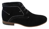 Botines casuales de ante para hombre, estilo desierto, color marrón, negro y azul marino, forrados en cuero.