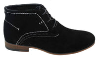 Botines casuales de ante para hombre, estilo desierto, color marrón, negro y azul marino, forrados en cuero.
