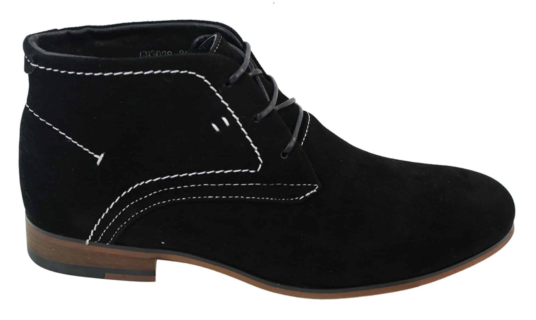 Botines casuales de ante para hombre, estilo desierto, color marrón, negro y azul marino, forrados en cuero.