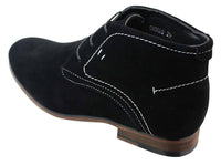 Botines casuales de ante para hombre, estilo desierto, color marrón, negro y azul marino, forrados en cuero.