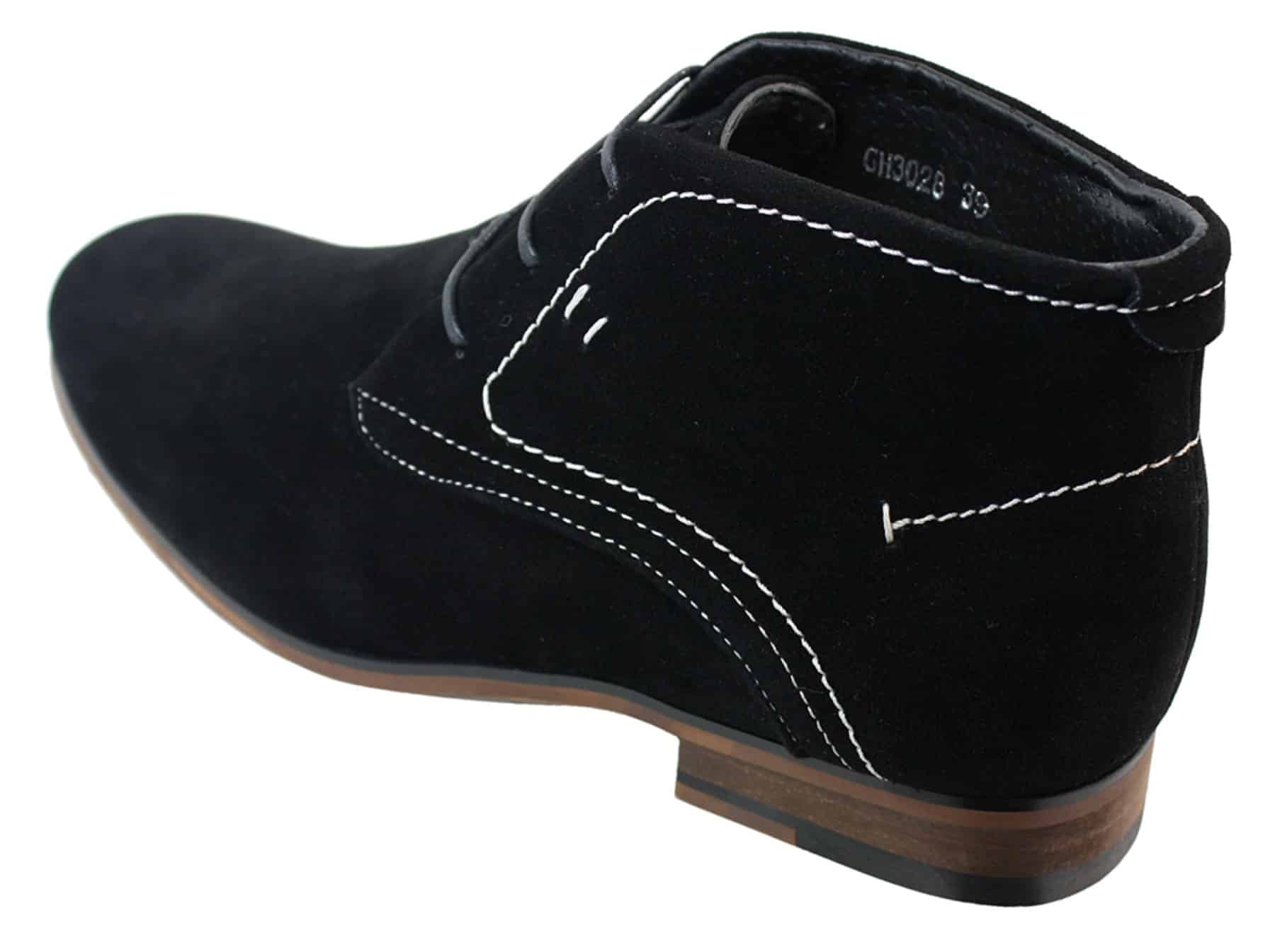 Botines casuales de ante para hombre, estilo desierto, color marrón, negro y azul marino, forrados en cuero.