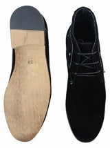 Botines casuales de ante para hombre, estilo desierto, color marrón, negro y azul marino, forrados en cuero.