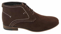Botines casuales de ante para hombre, estilo desierto, color marrón, negro y azul marino, forrados en cuero.
