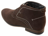Botines casuales de ante para hombre, estilo desierto, color marrón, negro y azul marino, forrados en cuero.