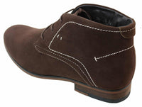 Botines casuales de ante para hombre, estilo desierto, color marrón, negro y azul marino, forrados en cuero.