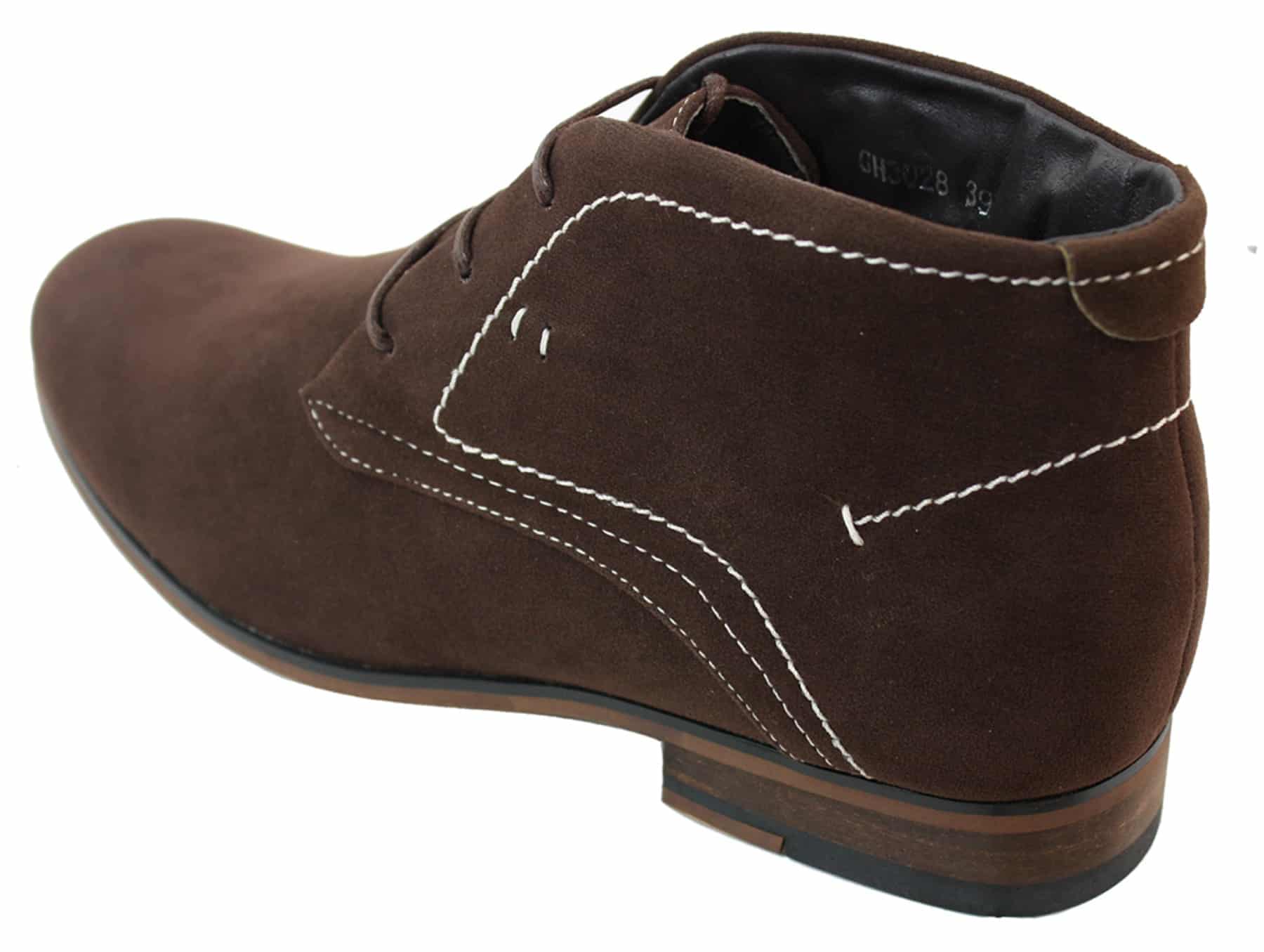Botines casuales de ante para hombre, estilo desierto, color marrón, negro y azul marino, forrados en cuero.