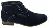 Botines casuales de ante para hombre, estilo desierto, color marrón, negro y azul marino, forrados en cuero.