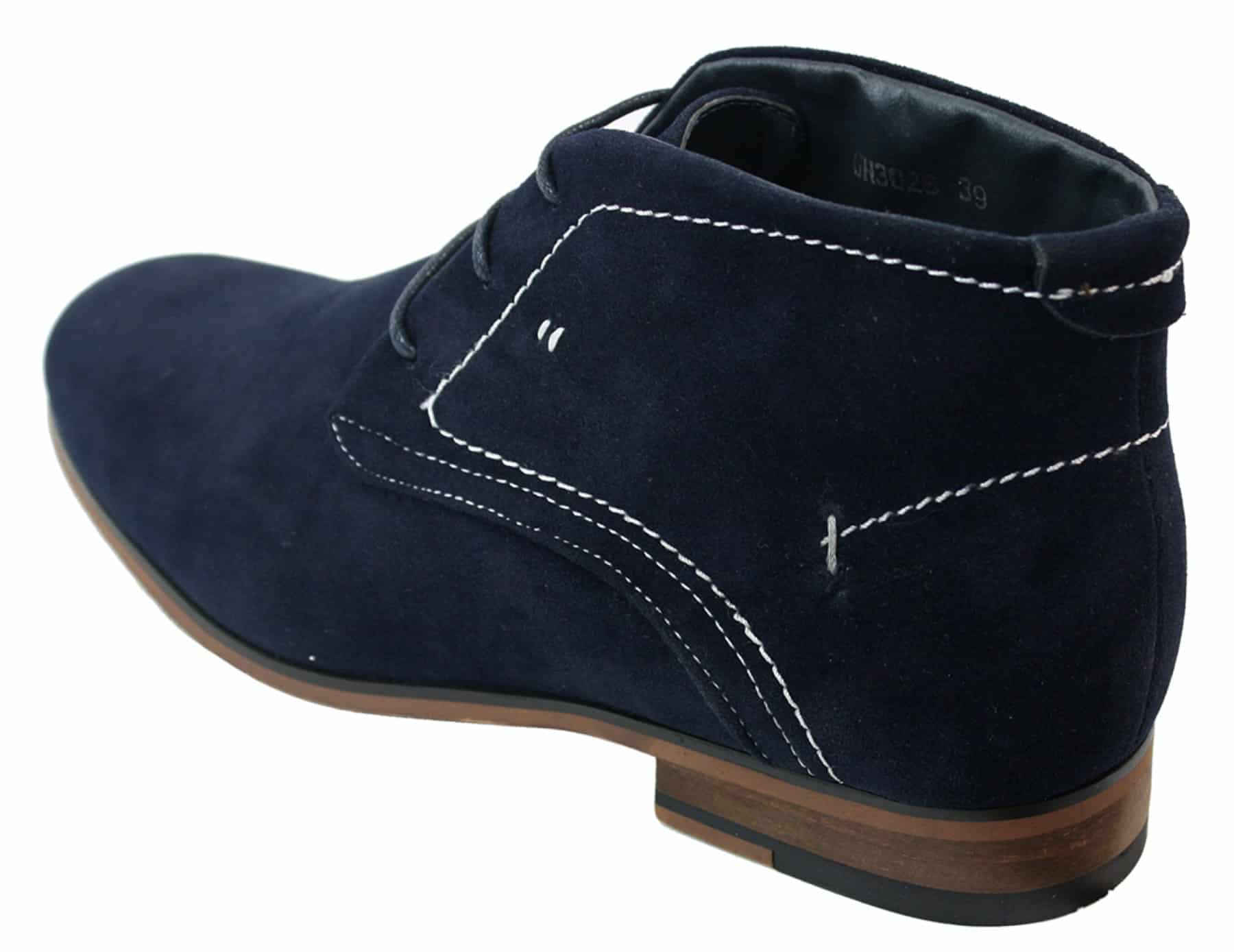 Botines casuales de ante para hombre, estilo desierto, color marrón, negro y azul marino, forrados en cuero.
