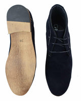 Botines casuales de ante para hombre, estilo desierto, color marrón, negro y azul marino, forrados en cuero.