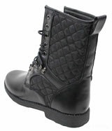 Botas italianas de hombre con forro de cuero negro y cordones, diseño casual de rombos.