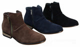 Botines Chelsea de ante italiano para hombre, sin cordones y con cremallera, estilo casual elegante, para desierto.