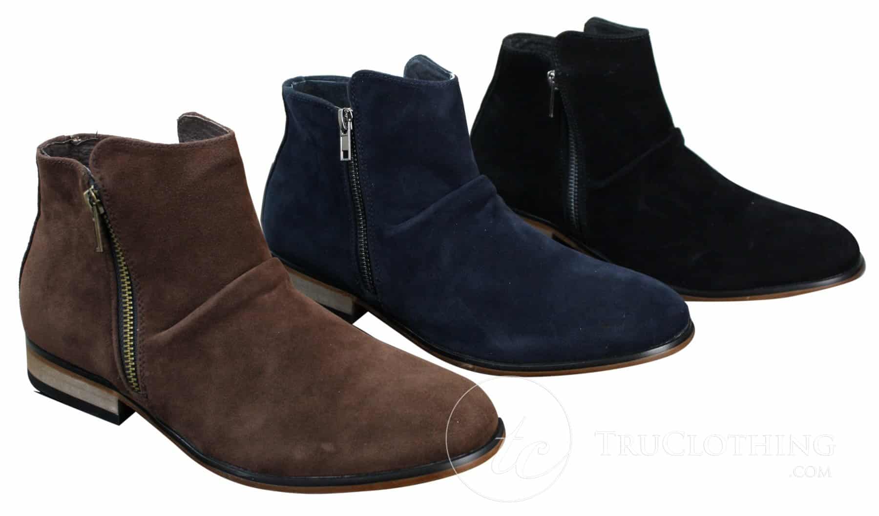 Botines Chelsea de ante italiano para hombre, sin cordones y con cremallera, estilo casual elegante, para desierto.