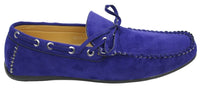 Zapatos mocasines de hombre estilo náutico, de ante, con cordones, color marrón y azul, estilo italiano.