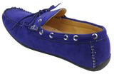Zapatos mocasines de hombre estilo náutico, de ante, con cordones, color marrón y azul, estilo italiano.