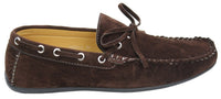 Zapatos mocasines de hombre estilo náutico, de ante, con cordones, color marrón y azul, estilo italiano.