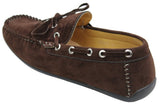 Zapatos mocasines de hombre estilo náutico, de ante, con cordones, color marrón y azul, estilo italiano.
