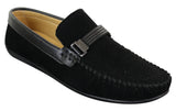 Galax ZD71 - Zapatos de conducción casuales para hombre, de ante y piel sintética, con hebilla.