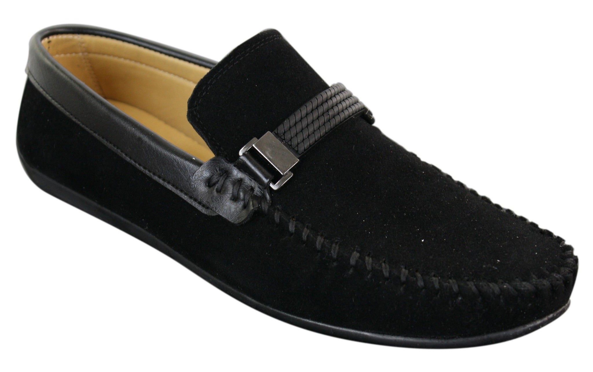 Galax ZD71 - Zapatos de conducción casuales para hombre, de ante y piel sintética, con hebilla.