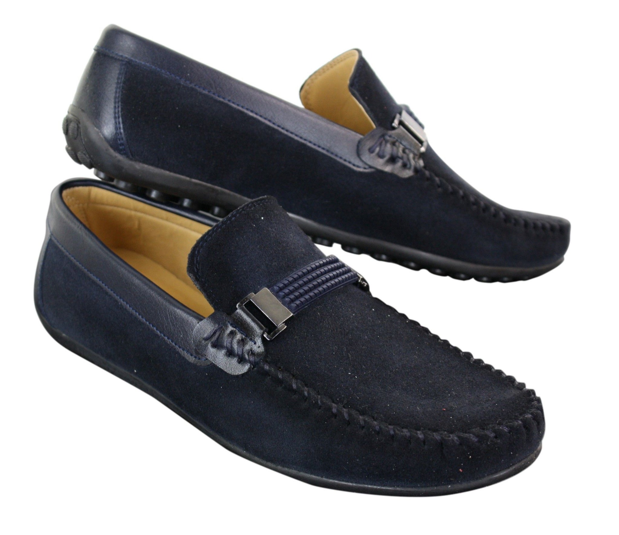 Galax ZD71 - Zapatos de conducción casuales para hombre, de ante y piel sintética, con hebilla.