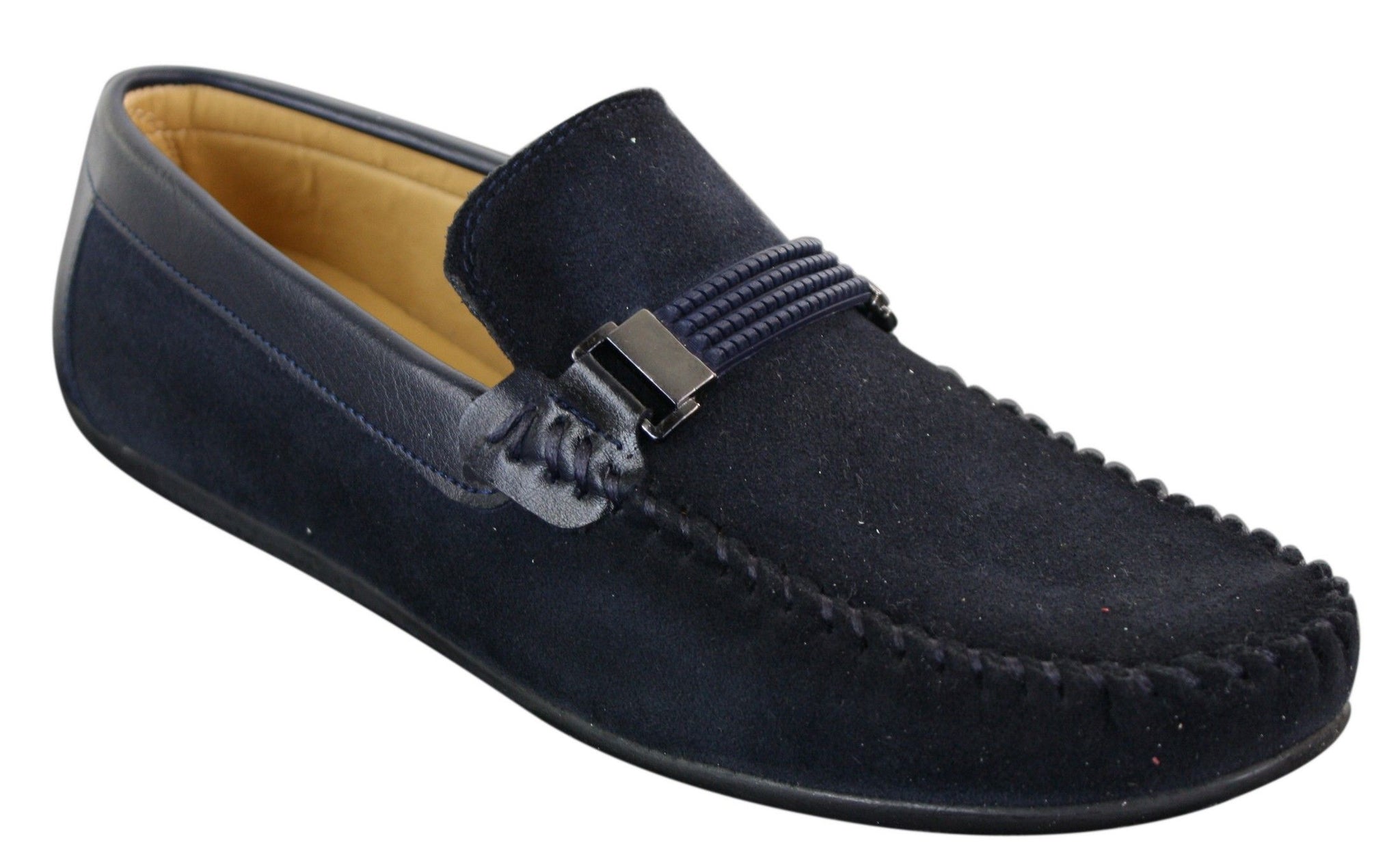 Galax ZD71 - Zapatos de conducción casuales para hombre, de ante y piel sintética, con hebilla.