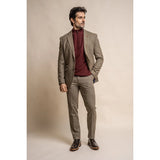 Gaston - Blazer de tweed a cuadros color oliva para hombre