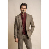 Gaston - Blazer de tweed a cuadros color oliva para hombre