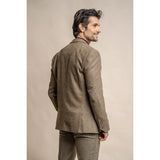 Gaston - Blazer de tweed a cuadros color oliva para hombre