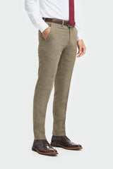 Traje de hombre de tweed a cuadros verde oliva