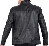 Chaqueta larga de piel de cordero auténtica para hombre, corte entallado - B208