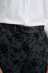 Georgi - Pantalones negros florales para hombre