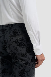 Georgi - Pantalones negros florales para hombre