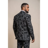 Georgi - Blazer negro con estampado floral para hombre