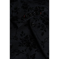 Georgi - Blazer negro con estampado floral para hombre