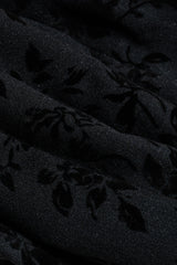 Traje de terciopelo negro de 3 piezas con estampado paisley para hombre