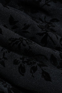 Traje de terciopelo negro de 3 piezas con estampado paisley para hombre