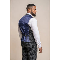 Georgi - Chaleco negro floral para hombre
