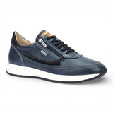 Getafe - Zapatillas deportivas de piel azul para hombre, fáciles de usar.