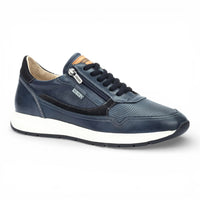 Getafe - Zapatillas deportivas de piel azul para hombre, fáciles de usar.